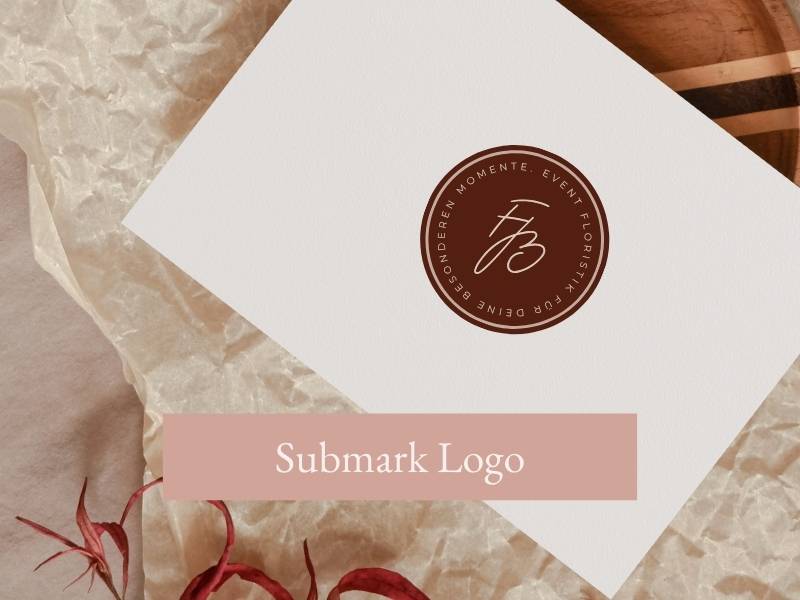 4 Must-Have Logo-Varianten 3 Eventfloristik Logodesign für Hochzeitsfloristik - Submark Logo Beispiel