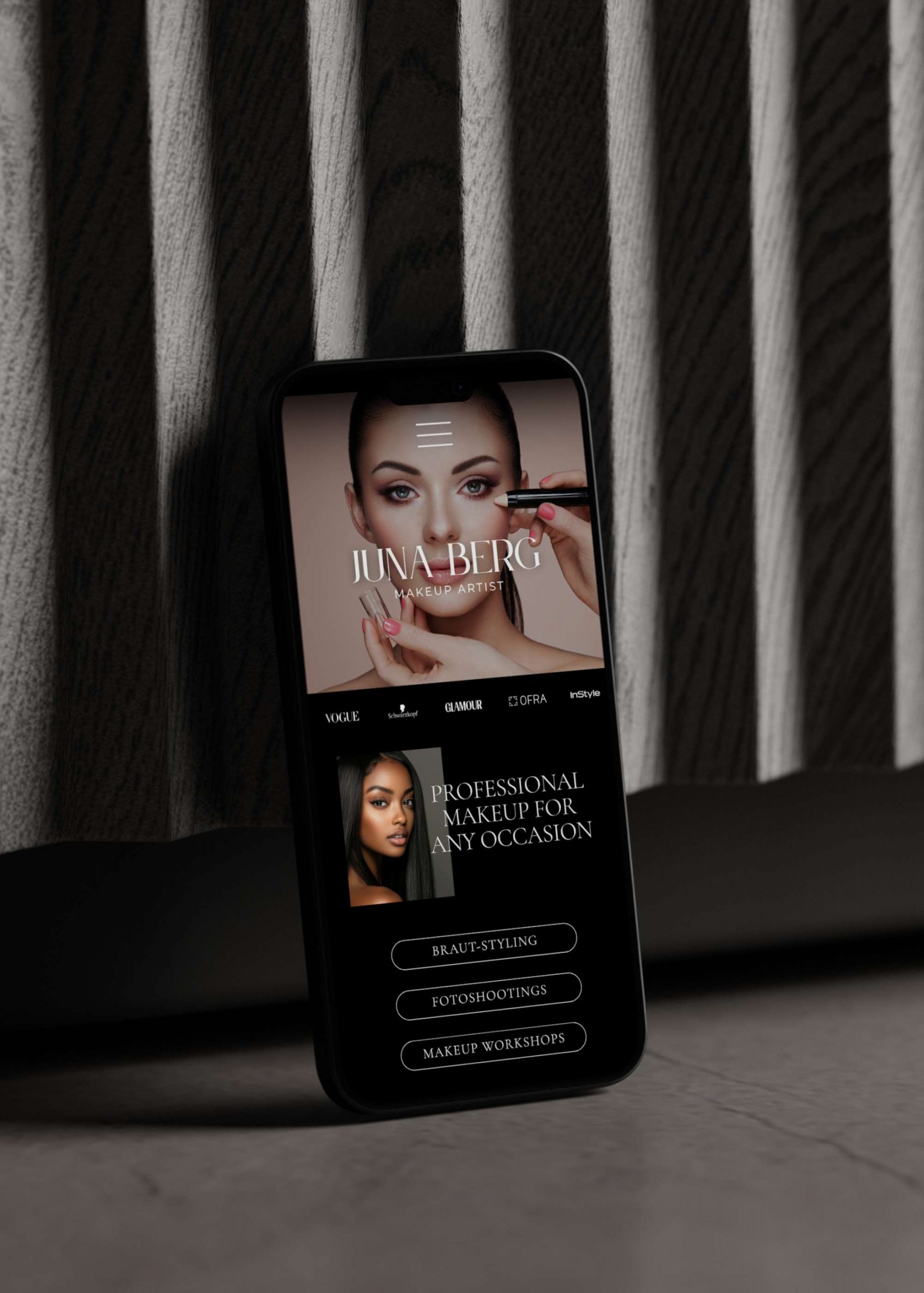 Responsive Webdesign Smartphone für Makeup Artist